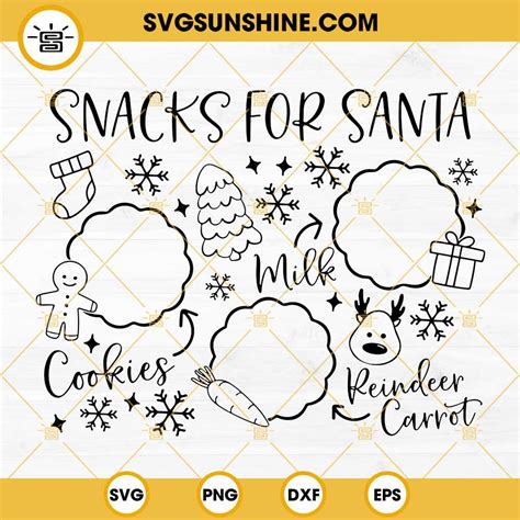 Dear Santa Cookie Tray SVG Dear Santa Tray SVG Milk And Cookies