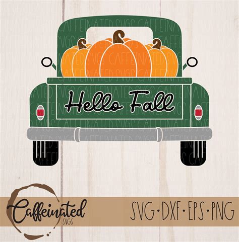 Pumpkin Truck Svg Hello Fall Vintage Truck Svg Fall Truck Etsy