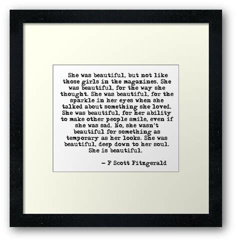 She Was Beautiful F Scott Fitzgerald Framed Prints By Peggieprints