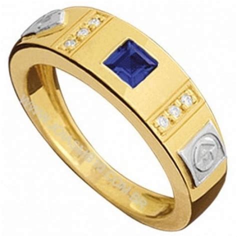 Anel De Formatura Pedra Safira Diamantes Ouro 18k Elo7