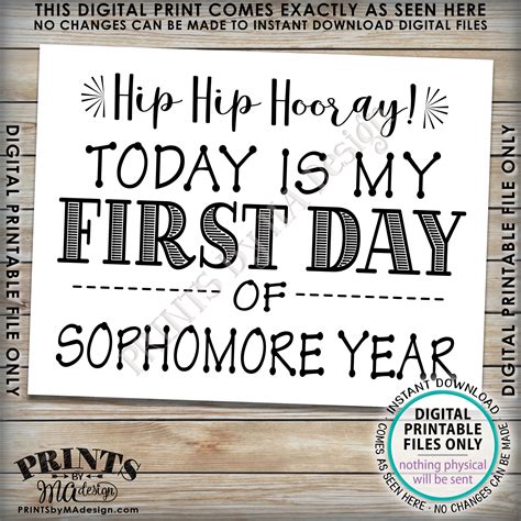 Sale First Day Of School Sign First Day Of Sophomore Year Sign Back