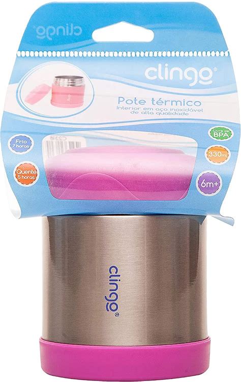 Pote T Rmico Infantil Ml Inox Rosa Clingo Mommys Shop A Loja