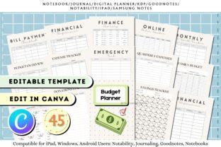 Editable Budget Planner Canva Templates Grafica Di Tas Creative Studio