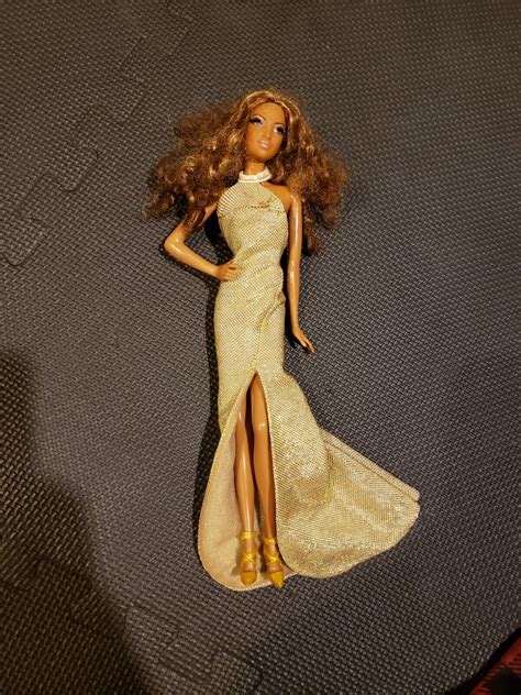 Barbie The Look Red Carpet Gold Dress Gown Rooted Lashes Aa Goddess