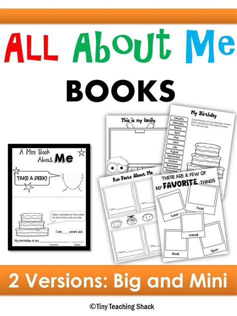 Back To School For Kindergarten And First Grade All About Me Book All About Me Book First