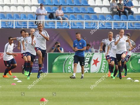 Olympique Lyonnais Players Warms During Uefa Editorial Stock Photo ...