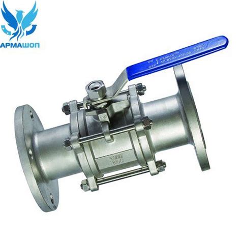 Кран шаровый нержавеющий фланцевый трехсоставной AISI 316 Ду 100 купить ...