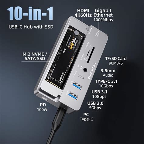 In Usb C Docking Station And M Nvme Ssd Enclosure Multi Port