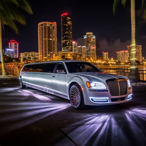 luxurious limousines   spotlight stock image image