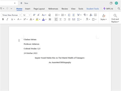 How To Set Mla Annotated Bibliography Formt In Word