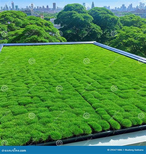 Green Roof Installation on a Stock Illustration - Illustration of ...