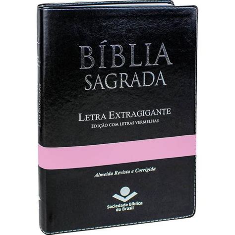 Bíblia Sagrada RC Letra Extragigante Capa preta Luxo Sintética Faixa