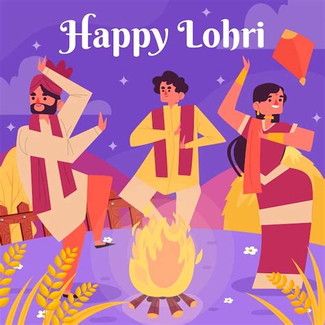 Premium Vector Flat Illustration For Lohri Festival Celebration