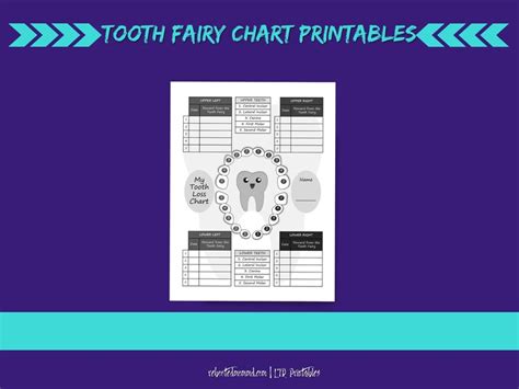 Tooth Fairy Chart Printables Tooth Fairy Kit Baby Tooth Etsy