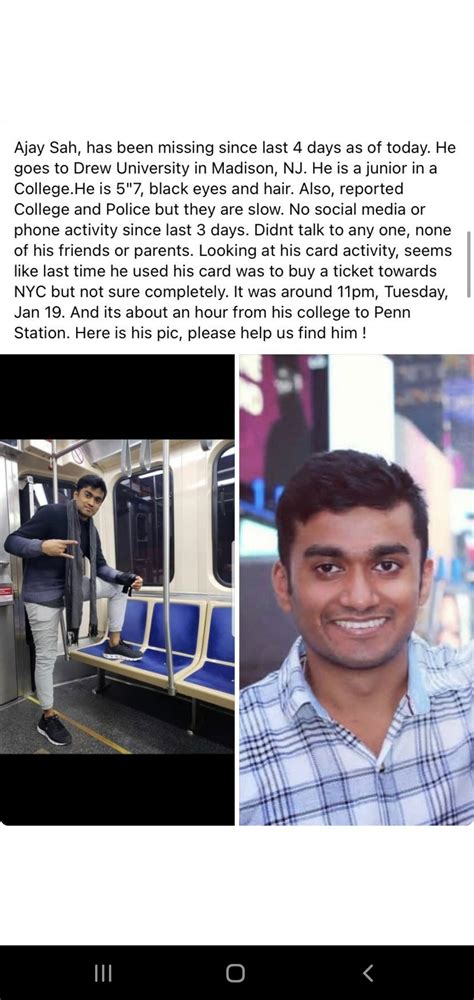 Missing student from Madison, NJ last seen in NYC : r/nyc