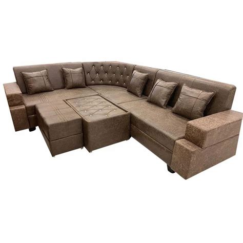 9 5 Seater Leather Corner L Shape Sofa Set At Rs 55000 Set Sofa Set