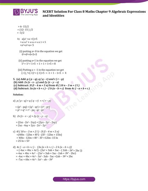 Ncert Solutions For Class 8 Maths Chapter 9 Algebraic Expressions And Identities