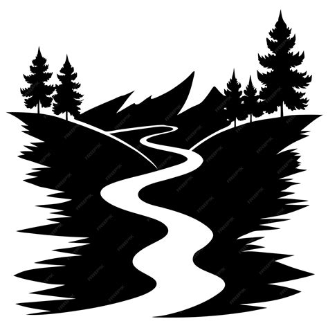 River Silhouette Vector Premium Ai Generated Vector