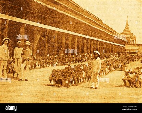 An Early Photograph Showing The Exercise Yard In Mandalay Yadanabon Or