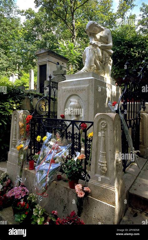 The Tomb Of Frederic Chopin At Pere Lachaise Graveyard In Paris