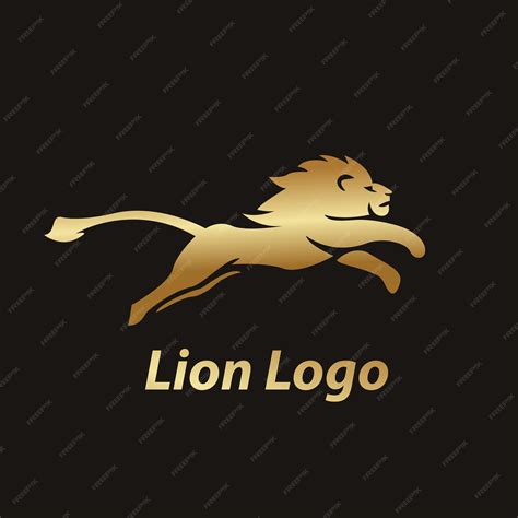 Premium Vector A Golden Lion Logo On A Black Background