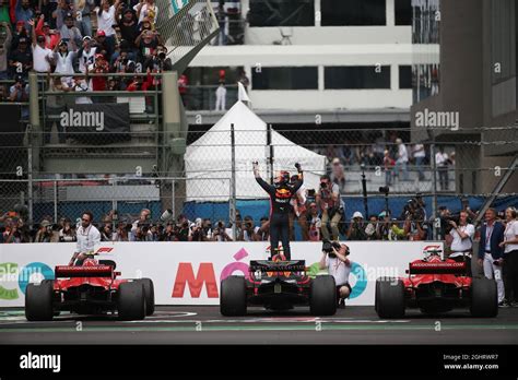 Race Winner Max Verstappen Nld Red Bull Racing Rb14 Celebrates In Parc Ferme 28 10 2018