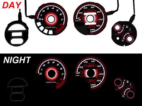 Red Glow Gauge Face Overlay Delsol Jdm Fit For Honda Del Sol Vtec