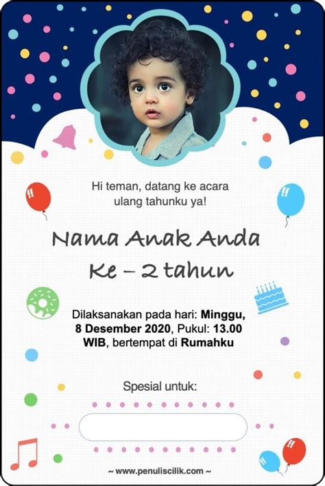 Detail Undangan Ulang Tahun Anak Yang Bisa Di Edit Koleksi Nomer 1