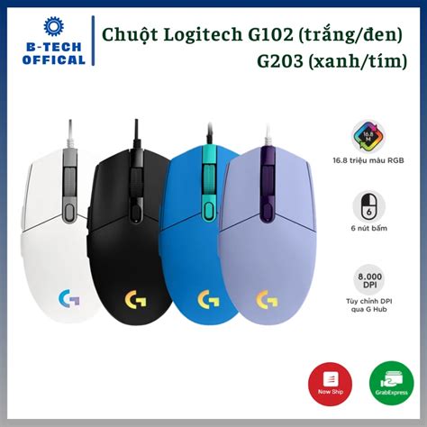 Chuột Logitech G102 G203 Có Dây Lightsync Gen 2 Full Màu Bảo Hành Chính Hãng 24 Tháng Chính