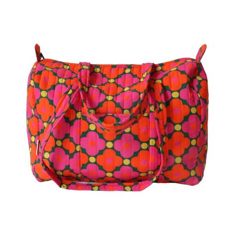 Sac Week End Fleurs Rose Et Orange Copacabana Party Jolie Saison