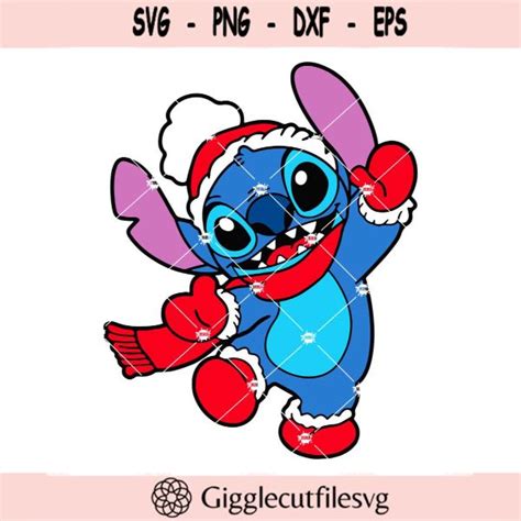 Stitch Svg Stitch Santa Svg Xmas Svg Cartoon Svg