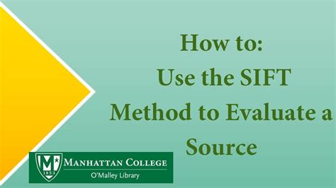 How To Use The Sift Method To Evaluate A Source Youtube