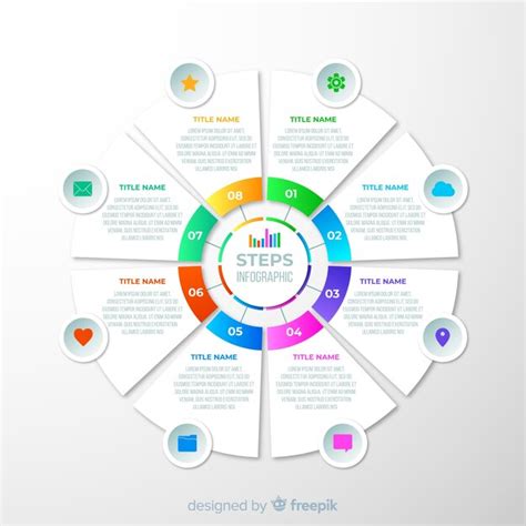 Infográfico Colorido Passos Design Plano Vetor Grátis