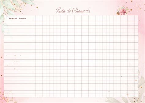 Planner Professora Floral Lista De Chamada Fazendo A Nossa Festa