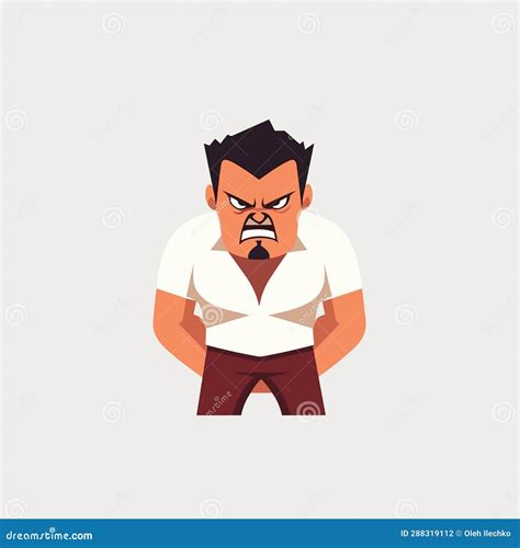 Angry Man Vector Flat Minimalistic Isolated Illustration Stock