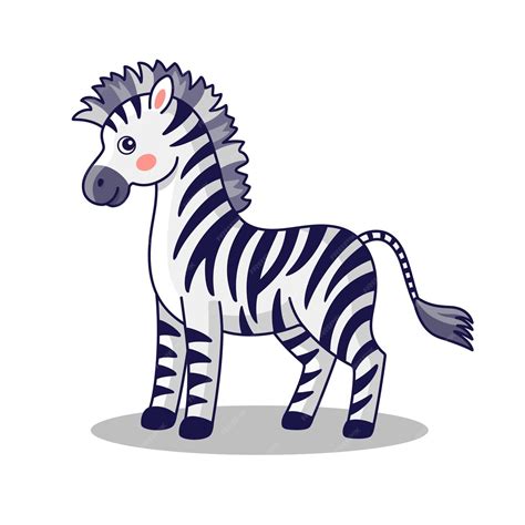 Premium Vector Cute Zebra Cartoon Kids Illustration Isolated On White