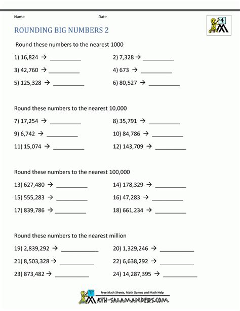 Rounding And Estimating Worksheets 3rd Grade