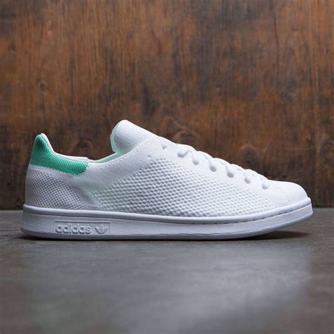 adidas men stan smith primeknit white footwear white green glow