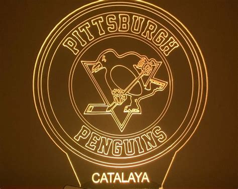 Pittsburgh Penguins Nhl Scoreboard Hanging Vintage Light Ceilingman