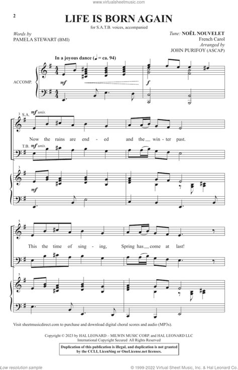 Life Is Born Again Sheet Music For Choir Satb Soprano Alto Tenor Bass