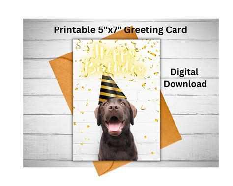 Printable Happy Birthday Dog Card - Etsy