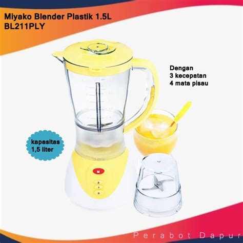 Jual Blender Miyako Belender Plastik 1 5L BL211PLY BL 211 PLY Kuning