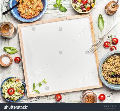 Various Healthy Vegetarian Salads Bowls Around Stok Fotoğrafı 410707342 Shutterstock