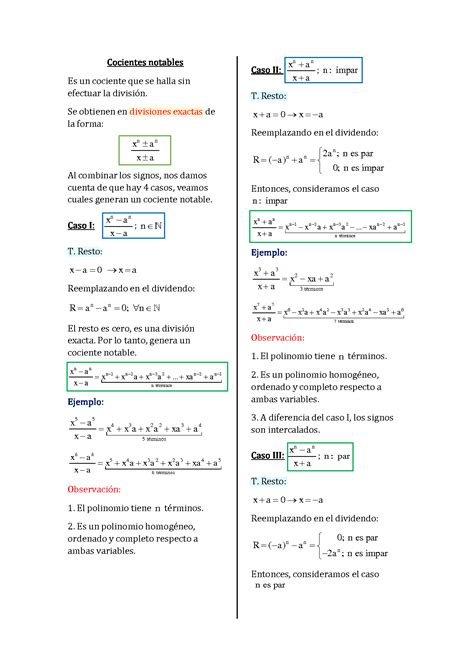 Solution Cocientes Notables Factorizaci N Racionalizaci N Studypool