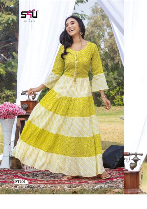 S4u Flairy Tales Vol 5 Cotton With Embroidery Work Long Anarkali Style