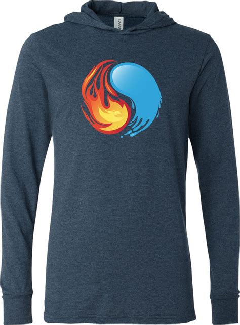 Yin Yang Fire And Water Yoga Lightweight Hoodie Yin Yang Fire And