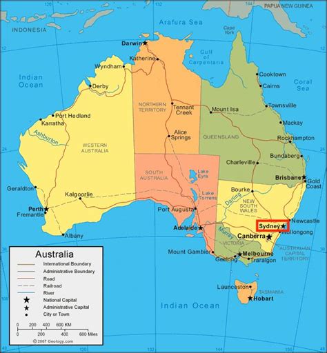 Sydney on map - Sydney on a map (Australia)