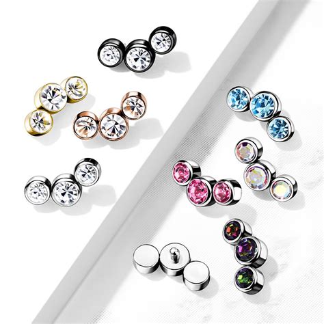 Premium Crystal Rim Microdermal Top Bodymods Jewelry