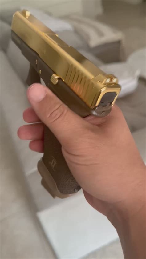 Glock 19x High Polished And 24k Gold Platedn Tee Gun Vault