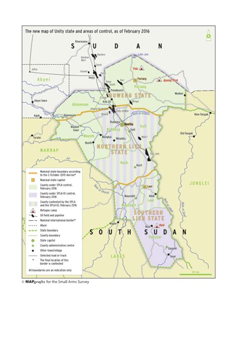 The New Map Of Unity State And Areas Of Control As Of February 2016